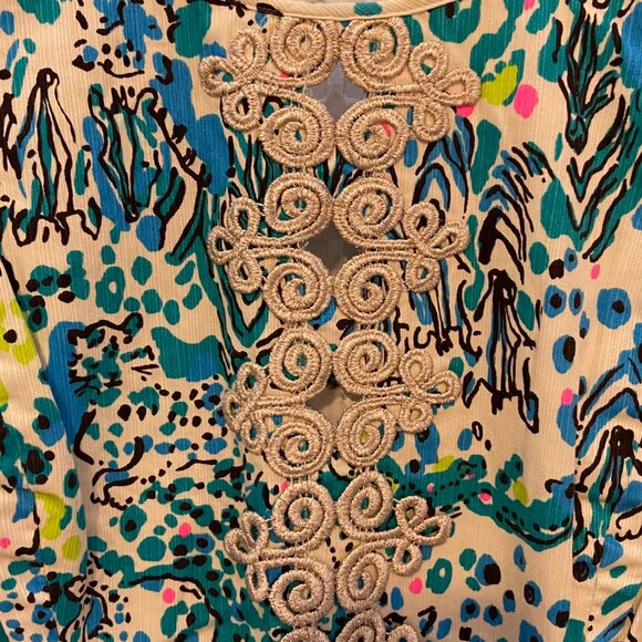 Lilly Pulitzer Dress Ember Shift Sea Oat Escapades In The Everglad Women Sz 8 - Picture 5 of 14